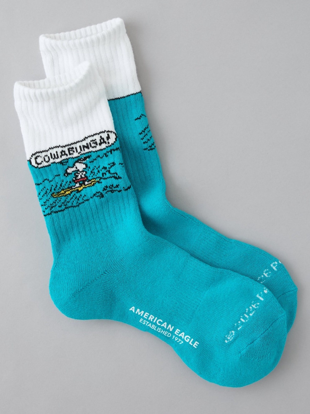 🆕🦅AE SNOOPY SURF GRAPHIC  CREW SOCKS